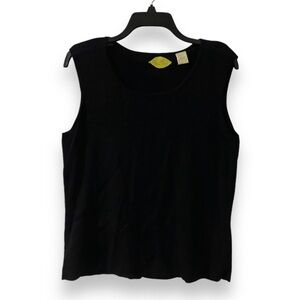 Vintage Y2K Prima Bella Black Knit Tank Top Womens Size Large Minimalist Classic